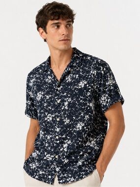 Julian‎ & Mark Abstract Splatter Print Button-Up Shirt – Men’s Large
